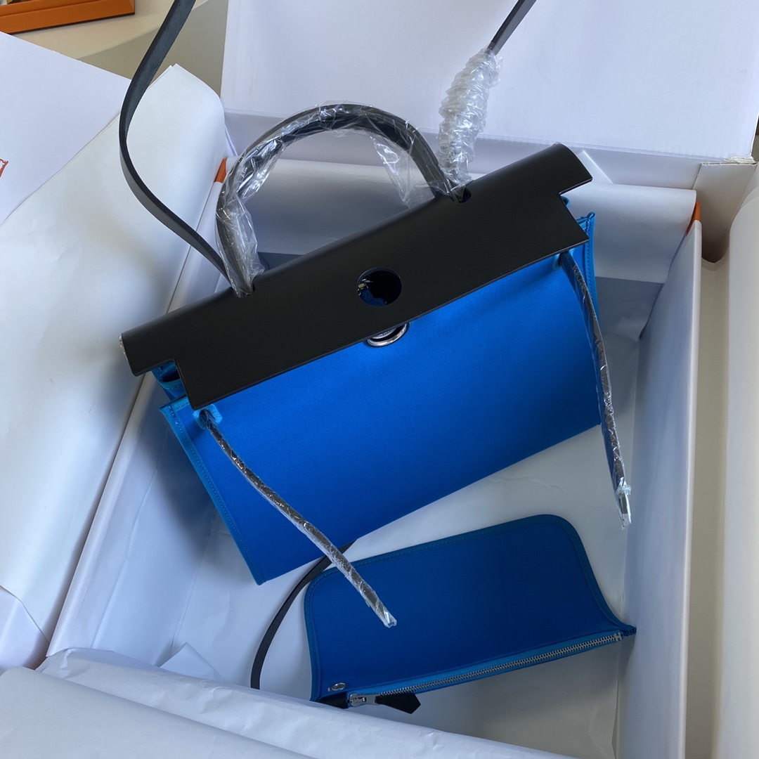 에르메스 에르백31 블루 비야 은장